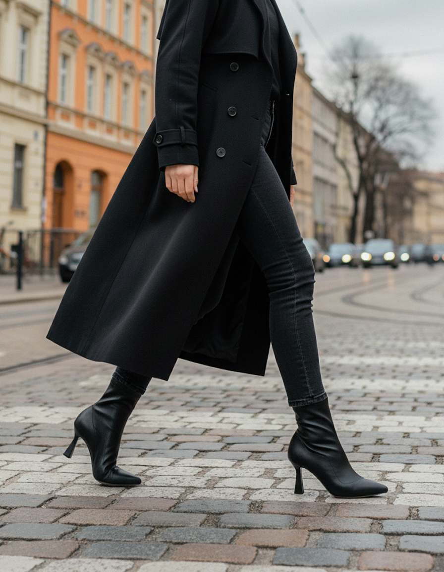 Botki z elastyczną cholewką Kotyl 3743 czarne