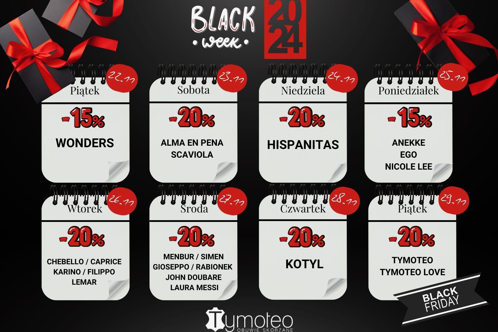 Black Week 2024 w TYMOTEO - kalendarz i zasady promocji