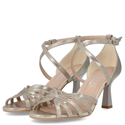 Skórzane sandałki do tańca - KOTYL 4370 ZŁOTY EF