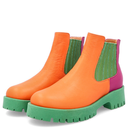 Kolorowe sztyblety - TYMOTEO A1001 POMARAŃCZ ZIELEŃ RÓŻ