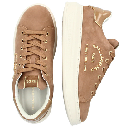 Sneakersy męskie - KARL LAGERFELD KAPRI MENS KL52537K BRĄZOWE