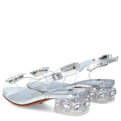 Płaskie sandały silikonowe - SCAVIOLA S-221 SREBRNE