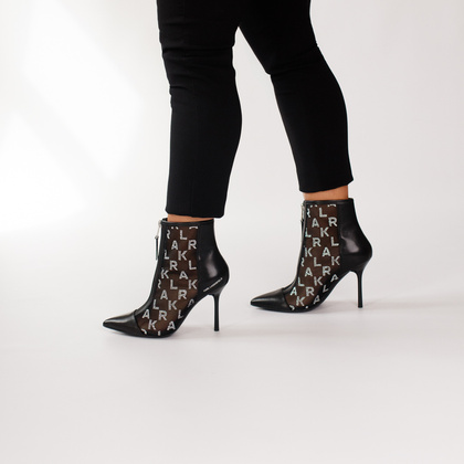 Botki na szpilce premium - KARL LAGERFELD SARABANDE KL30955 CZARNE