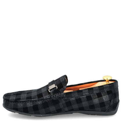 Eleganckie mokasyny męskie - JOHN DOUBARE 628A-3-H04X CZARNE