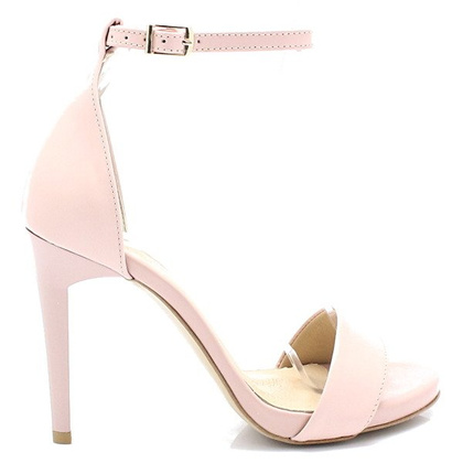 Eleganckie sandały, skóra - TYMOTEO LALI RÓŻOWE