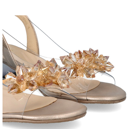 Silikonowe sandałki na niskim obcasie - TYMOTEO 476-37 ZŁOTE