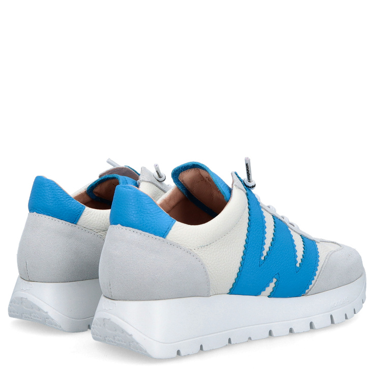 Hiszpańskie sneakersy premium - WONDERS A-2476 SZARO-NIEBIESKIE