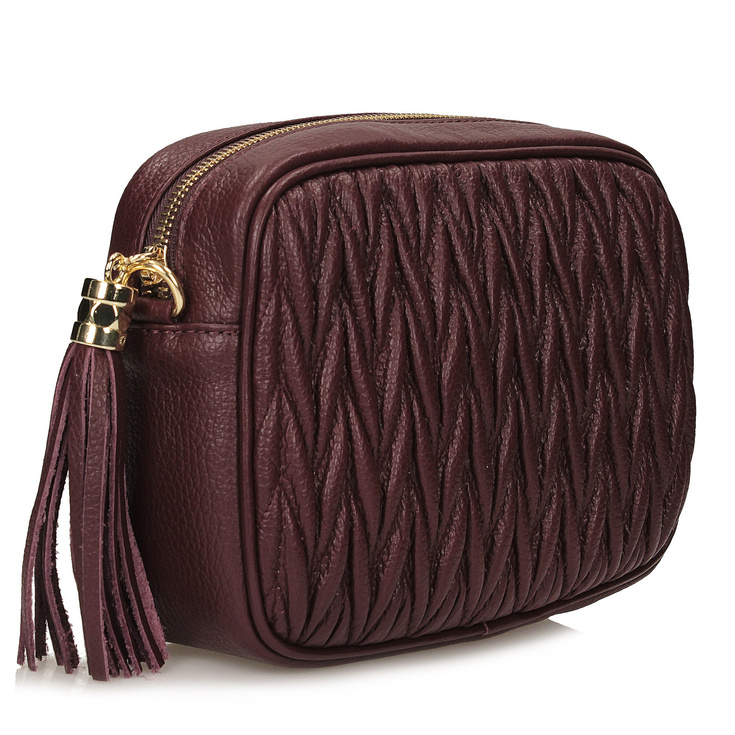 Listonoszka ze skóry naturalnej - TOSCANIO F226 BORDOWA