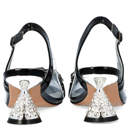 Sandały na ozdobnym obcasie - SCAVIOLA S-143 CZARNE