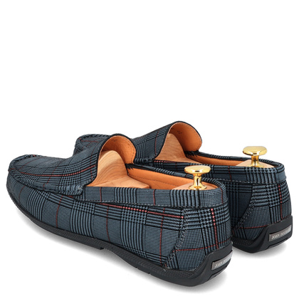 Eleganckie mokasyny męskie - JOHN DOUBARE 628A-H-888 SZARE