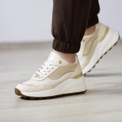 Wygodne sneakersy damskie - GEOX D.SPHERICA D45WAA BEŻOWE