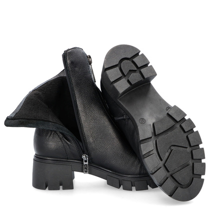 Wygodne botki ze skóry - SIMEN 3264A CZARNY