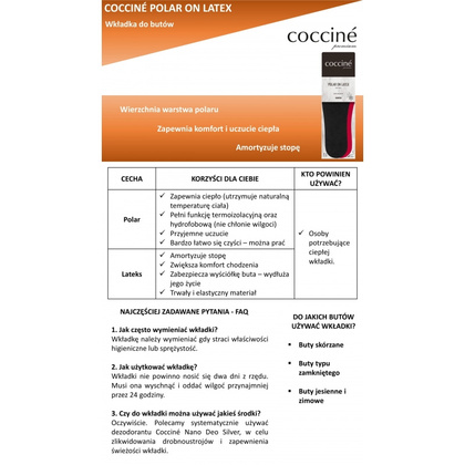 COCCINE POLAR NA LATEKSIE- termoizolacyjna wkładka do butów