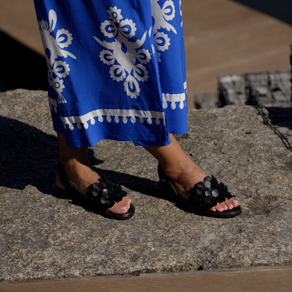 Damskie sandały ze skóry - LEMAR 40425 CZARNE