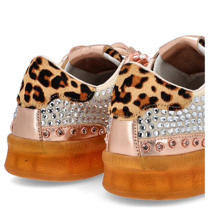 Błyszczące sneakersy damskie - EKP 3929K RÓŻOWE