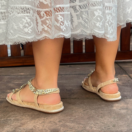 Eleganckie hiszpańskie sandały - ALMA EN PENA V240840 BEŻOWE