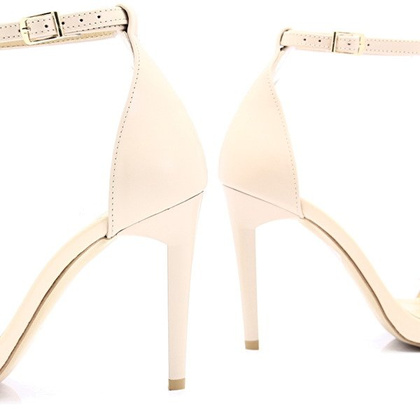 Eleganckie sandały, skóra - TYMOTEO LALI BEŻOWE