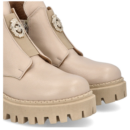 Botki na grubszym spodzie - LEMAR 60451 BEŻOWE