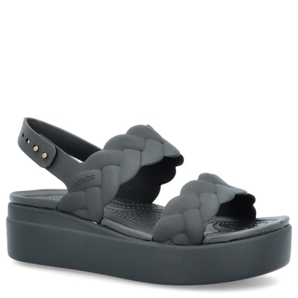 Damskie sandały na platformie -CROCS BROOKLYN WOVEN UPPER LOW EDGE W 209977 CZARNE