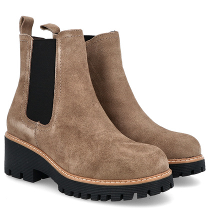 Skórzane sztyblety damskie - FILIPPO DBT4805/24 BEŻOWE