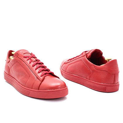 KENT 293D CZERWONE - Skórzane, modne, sportowe