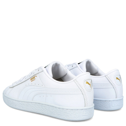 Sneakersy męskie ze skóry - PUMA BASKET CLASSIC XXL 374923 BIAŁE
