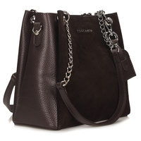 Damska torebka ze skóry - TOSCANIO G141 CIEMNY BRĄZ