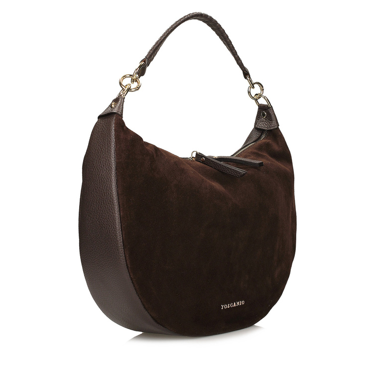 Skórzana torebka - TOSCANIO F217 CIEMNY BRĄZ