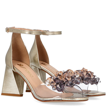 Sandałki silikonowe na słupku - TYMOTEO D1013 ZŁOTE