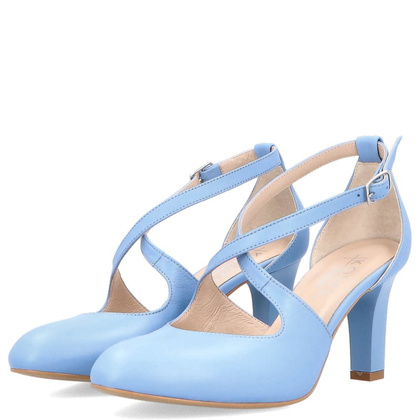 Taneczne czółenka ślubne - KOTYL 7079 NIEBIESKIE