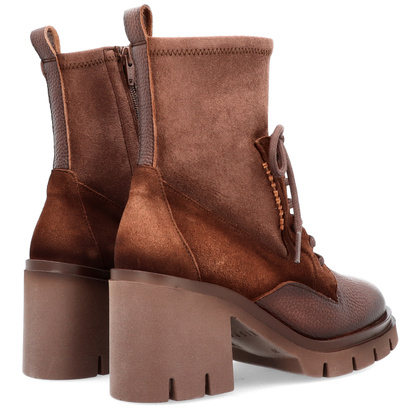 Sznurowane botki na obcasie - HISPANITAS HI254281 CZEKOLADOWE