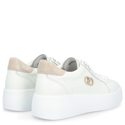 Skórzane sneakersy damskie - FILIPPO DP6721/25 BIAŁE