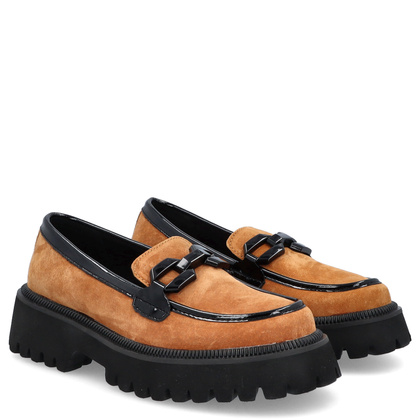 Eleganckie mokasyny z klamrą - FILIPPO DP6486/24 MUSZTARDOWE