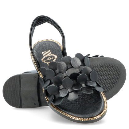 Damskie sandały ze skóry - LEMAR 40425 CZARNE