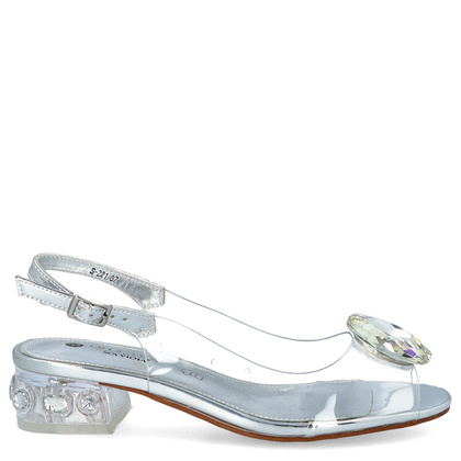 Płaskie sandały silikonowe - SCAVIOLA S-221 SREBRNE