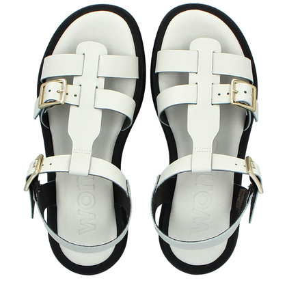 Hiszpańskie sandały - WONDERS AB-1012 KREMOWE