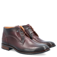 Eleganckie buty męskie zimowe - LEADER 084A-704 BORDOWE 