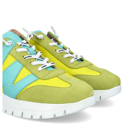Hiszpańskie sneakersy premium - WONDERS A-2476 LIMONKOWE