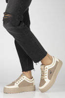 Skórzane trampki damskie - FILIPPO DP4245/23 BEŻOWE