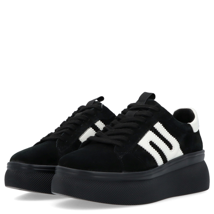 Skórzane sneakersy damskie - FILIPPO DP7175/25 CZARNE