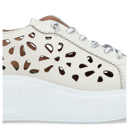 Ażurowe sneakersy damskie - WONDERS A-3621 BIAŁE