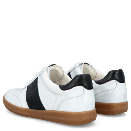 Wygodne trampki ze skóry - CAPRICE 9-23705-44 BIAŁE