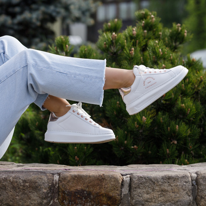 Sneakersy damskie - KARL LAGERFELD KAPRI KL62538 BIAŁE