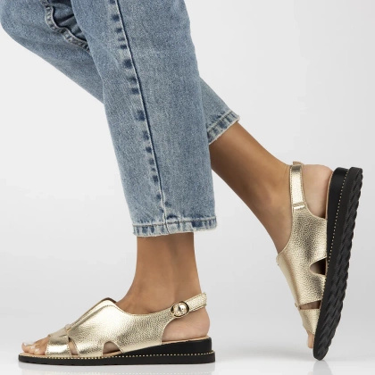 Lekkie sandały ze skóry - FILIPPO DS4470/25 ZŁOTE