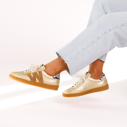 Hiszpańskie sneakersy premium - WONDERS A-2001 ZŁOTE