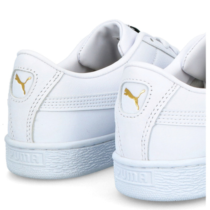 Sneakersy męskie ze skóry - PUMA BASKET CLASSIC XXL 374923 BIAŁE