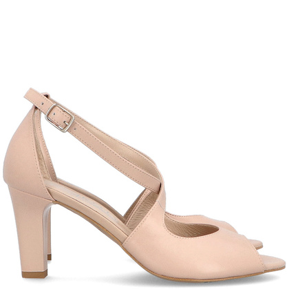 Taneczne sandałki ze skóry - KOTYL 4325 BEŻOWE