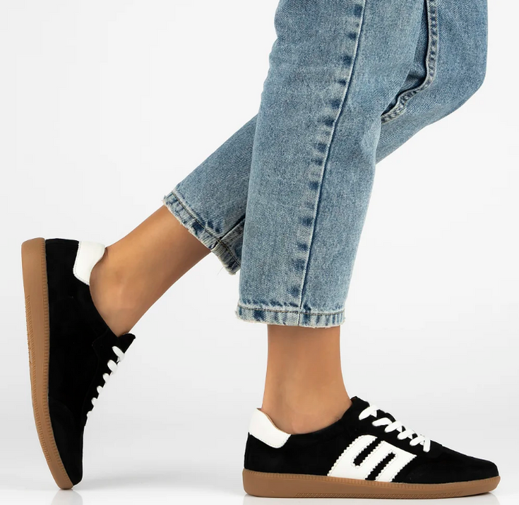 Sneakersy ze skóry - FILIPPO DP7492/25 CZARNE
