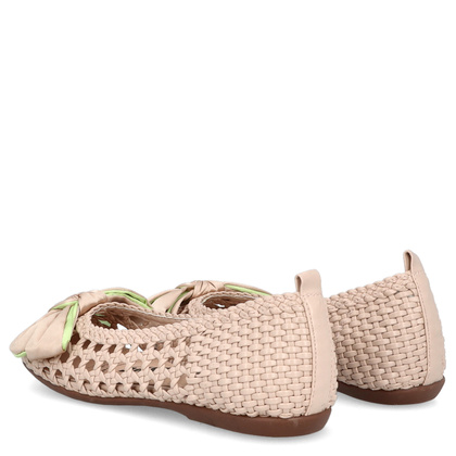 Hiszpańskie baleriny z kokardką - WONDERS CH-1001 BEŻOWE