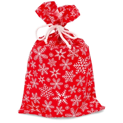 Worek na prezent świąteczny - TYMOTEO LOVE P01 CZERWONY w  Śnieżynki